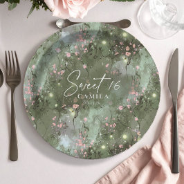 Prato De Papel Encantado Garden Sweet 16 Pink ID1163