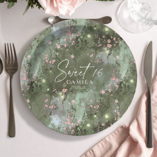 Prato De Papel Encantado Garden Sweet 16 Pink ID1163