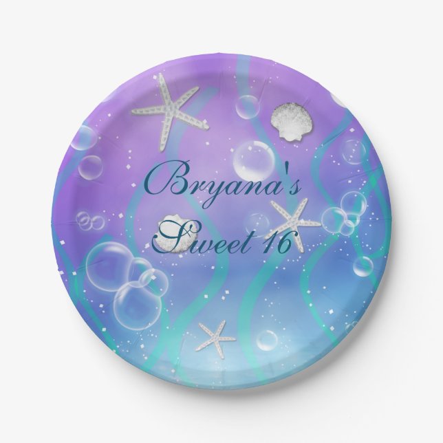 Prato De Papel Encantado Sob As Chapas De Festas de aniversário D (Frente)