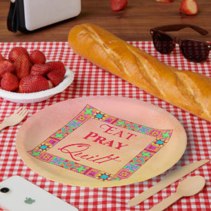 Prato De Papel Encerrar Blocos Borda Comer Coral Inclinação de Re