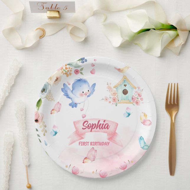 Prato De Papel enchanted butterfly garden paper plate (Casamento)
