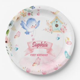 Prato De Papel enchanted butterfly garden paper plate