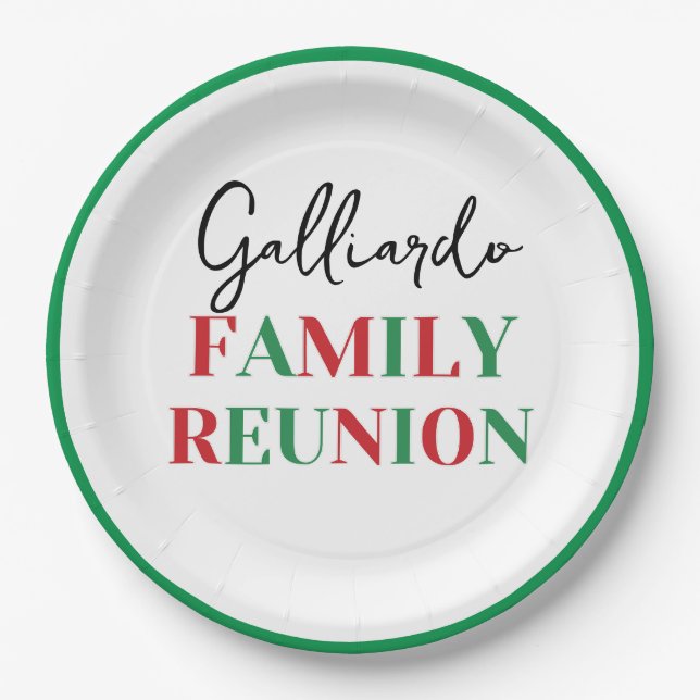 Prato De Papel Encontro da Família da Bandeira Italiana  (Frente)