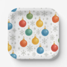 Enfeites de natal de Aquarela e Flocos de Neve -