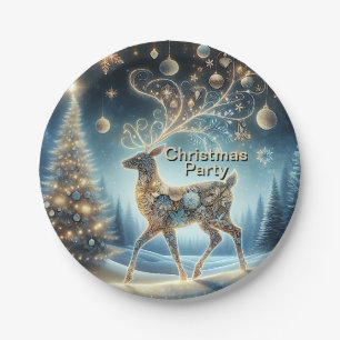 Prato De Papel Enfeites de natal para renas ouros Céu Azul