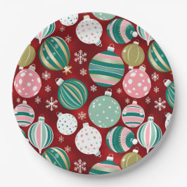 Prato De Papel Enfeites de natal retrorreflectores da Vintage e f