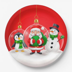 Prato De Papel Enfeites Festivos de Natal