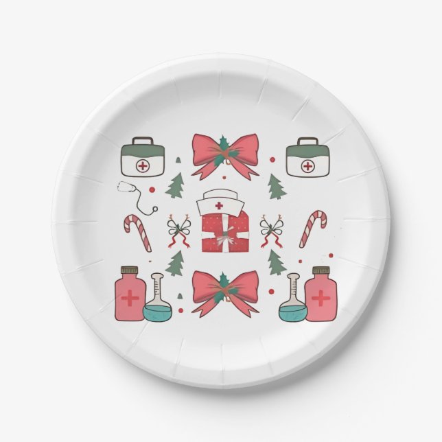 Prato De Papel Enfermeira Coquette Arco Enfermeira Personalizada  (Frente)