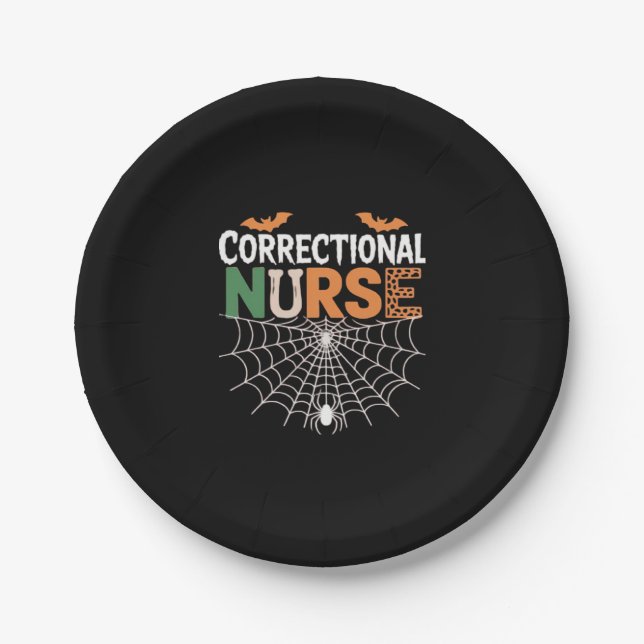 Prato De Papel Enfermeira Corretiva Halloween Pumpkin Clássica T- (Frente)