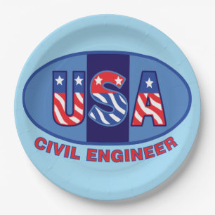 Prato De Papel Engenheiro Civil Patriota