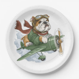 Prato De Papel English Bulldog Pilot Airplane
