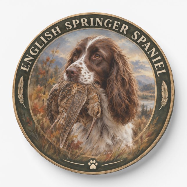 Prato De Papel English Springer Spaniel  (Frente)