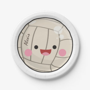 Prato De Papel Engraçado Adorável Voleibol Kawaii Ball Kid
