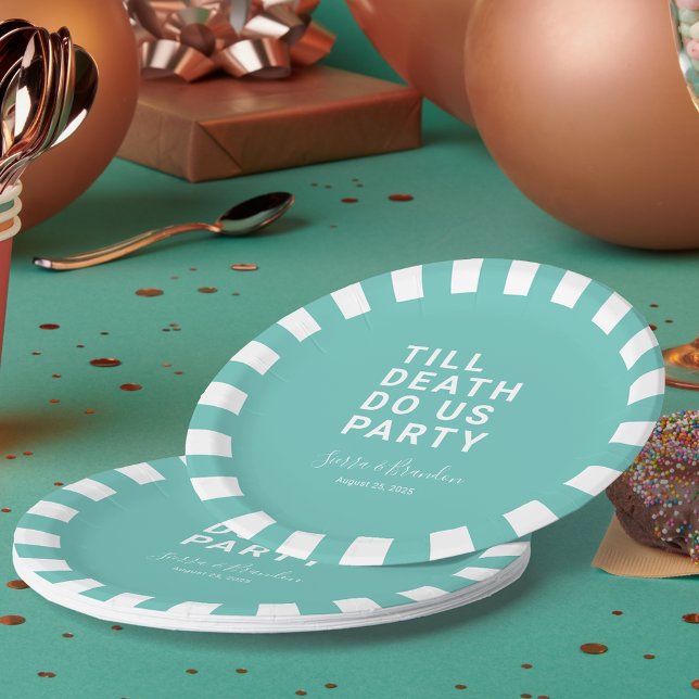 Prato De Papel Engraçado até que a morte nos dê Noivado ou casame (Criador carregado)