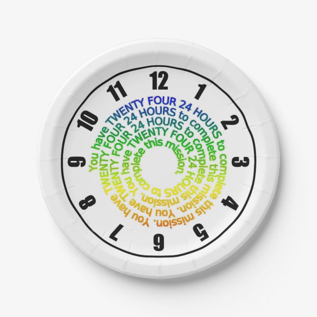 Prato De Papel Engraçado Cotação Cuta Você tem 24 horas para comp (Frente)