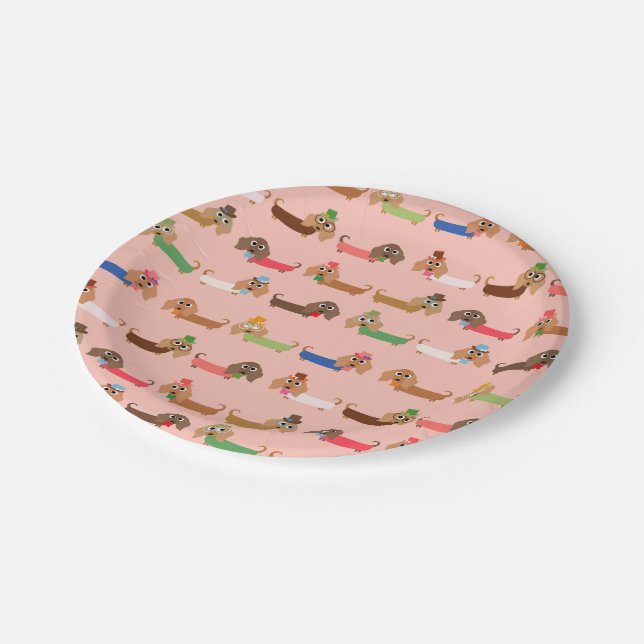 Prato De Papel Engraçado Dachshances (Inclinado)