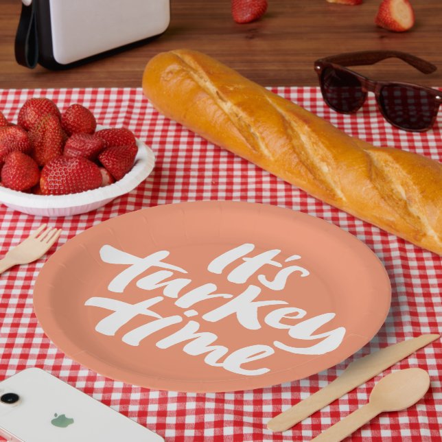 Prato De Papel Engraçado É o Janto de Ação de Graças da Turquia d (Piquenique)
