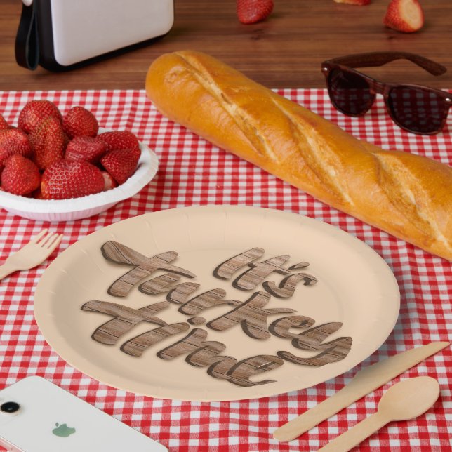 Prato De Papel Engraçado É o Janto de Ação de Graças da Turquia d (Piquenique)