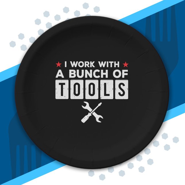 Prato De Papel Engraçado Handyman Carpenter Gift - Eu Trabalho Co (Criador carregado)