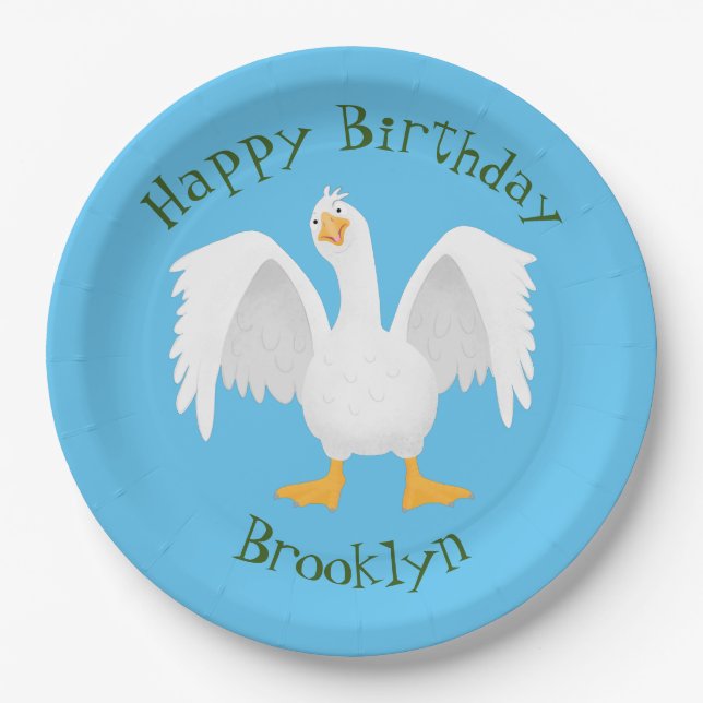 Prato De Papel Engraçado ilustração curiosa de desenho animado de (Frente)