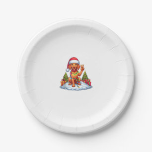 Prato De Papel Engraçado Mão de Paz Vizsla, Luzes de Natal Me Mam