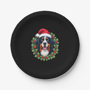 Prato De Papel Engraçado Natal Bernese Mountain Dog Topo