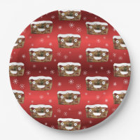 Engraçado Natal Fruitcake Padrão Vermelho