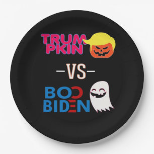 Prato De Papel Engraçado Trumpkin Vs Boo Biden Design Classe Hall