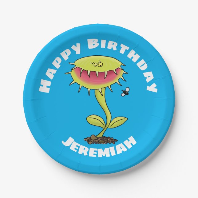 Prato De Papel Engraçado Venus voa cartografia da planta (Frente)