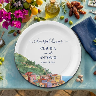 Prato De Papel Ensaio de Jantar de Casamento na Riviera Italiana