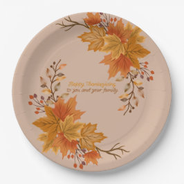 Prato De Papel Entretenimento de Ação de Graças Elegante