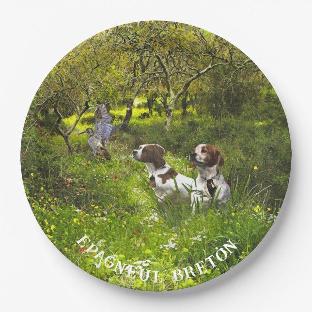 Prato De Papel Epagneul Breton, Bretanha Spaniel (Frente)