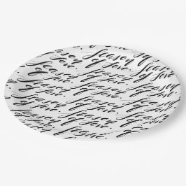 Prato De Papel época de amor com script manual