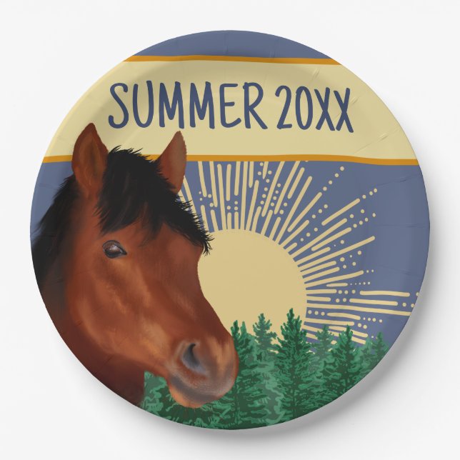 Prato De Papel Equestrian Lover Brown Horse (Frente)