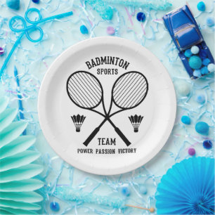 Prato De Papel Equipe de Esportes de Badminton