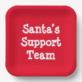 Prato De Papel Equipe de suporte dos papais noeis