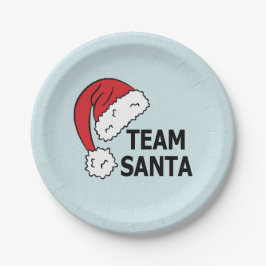 Prato De Papel Equipe Papai Noel , Presente de Natal Legal