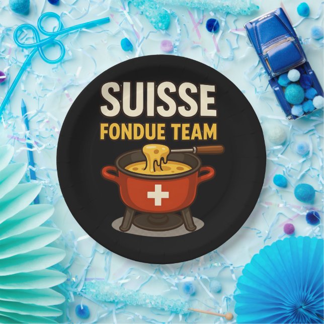 Prato De Papel equipe suíça de fondue (Festa)