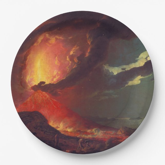 Prato De Papel Erupção vulcânica do Monte Vesúvio (vulcão vivo) (Frente)