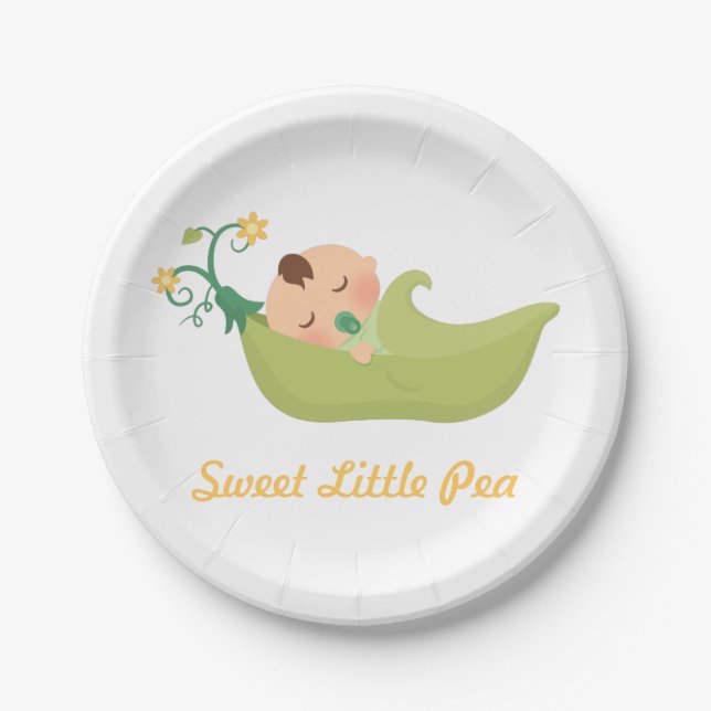 Prato De Papel Ervilha doce em fontes de um partido de chá de (Frente)