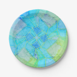 Prato De Papel Esboço de Giz Verde Mandala