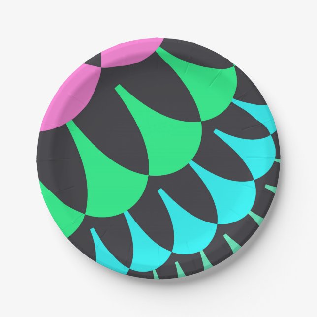 Prato De Papel Escalas Azul-Claro e Verde (Frente)