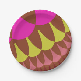 Prato De Papel Escalas cor-de-rosa e castanho