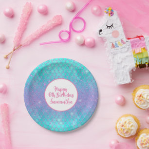 Prato De Papel Escalas de Azul Roxo do Mar Sérlido