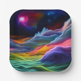 Prato De Papel Escape espacial fantasia