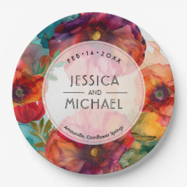 Prato De Papel Escarlet Elegância Petal