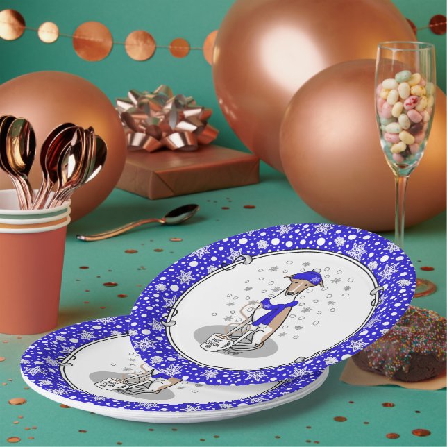 Prato De Papel Escarpa de Neve Azul-Inverno - Cujo rosto e branco (Múltiplo)