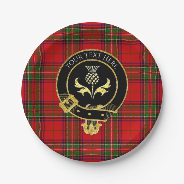 Prato De Papel Escocês Clã Crest Thisturi Tartan (Frente)