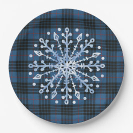 Prato De Papel Escocês Clan Tartan MacKay Blue Christmas