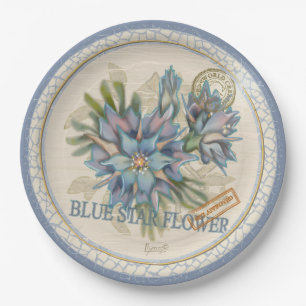Prato De Papel Escritório de criações G flor azul